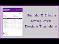 Simple \u0026 Clean Purple Invoice Template Using HTML \u0026 CSS || Abdus Sabur