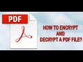 How to Encrypt and Decrypt a PDF File