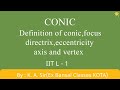 Conic sections part -1 | Definition of conic,focus,directrix,eccentricity,axis and vertex