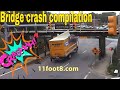 😱 Trucks crashing🚚 11foot8 bridge compilation
