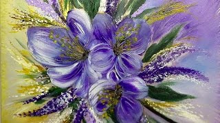 Blumen Malen Spachtel Ganz Einfach Painting Flowers Palette Knife Easy V125