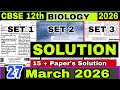 CBSE 12th Biology Solution 2026 | CBSE Class 12 Biology 2026 Answer key | Biology cbse solution 2026