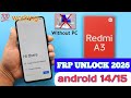 FRP Bypass Redmi A3 / Poco C61 Without PC (2026) | 100% Working Method