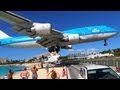 The Legendary KLM 747 at SXM: A Breathtaking Low Landing \u0026 Jet Blast