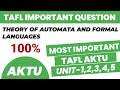 Theory of automata and formal languages aktu important questions | TAFL aktu important 2025