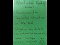 Nonfiction Reading-Lesson 7: recognizing the sequential structure of informational text