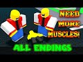 💪 NEED MORE MUSCLES 💪 - ALL Endings! - Full Gameplay! [ROBLOX]