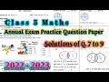 Class 5 Maths Session Ending Exam Sample Question Paper 2022-23@kvteachersguild