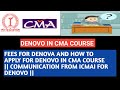 WHAT IS DENOVO IN CMA COURSE || FEES FOR DENOVA AND HOW TO APPLY FOR DENOVO IN CMA COURSE ||