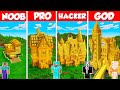 Gold House Build Battle Challenge - Noob vs Pro vs Hacker vs God - Minecraft Animation