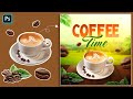 How To Design Coffee Social Media Banner In Photoshop