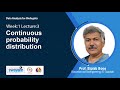 Lec 3: Continuous probability distribution