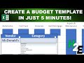Make a Budget Template in Just 5 Minutes in Excel!