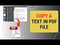 How to Copy a Text In PDF File