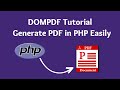DOMPDF Tutorial: Generating PDFs from HTML in PHP