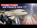 Stormy Flight - Air France B777 NEW Business Class to New York