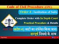 CPC | Order 4  Institution of Suits | आदेश 4 वादों का संस्थित किया जाना | All Rules | Legal Aspect