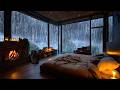 No Ads, Rain Sounds For Sleeping 🌧️ Goodbye Insomnia with Gentle Rain \u0026 Fireplace Sounds