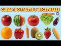 100 Fruits \u0026 Vegetables for Toddlers 🍎🥕 | Guess the Names | Learn English Vocabulary for Kids