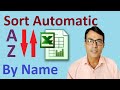 Automatically sort data by name in excel | Automatic sort data by alphabetically