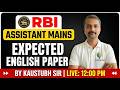 #4 MAINS ENGLISH PAPER for RBI ASSISTANT 2026 by Kaustubh Sir