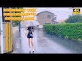【4k hdr】 3 Hours Heavy Rain Walk in Shukugawara（宿河原）Kanagawa Japan | Relaxing Natural City ambience