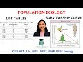 Life table and Survivorship Curve | Population Ecology | CSIR NET , UPSC Ecology, NEET, B.Sc. M.Sc.