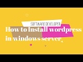 Install Wordpress on Windows Server and use it in IIS (Live server installation)
