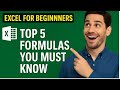 Excel for Beginners: Top 5 Formulas You Must Know | Master Excel Fast!