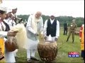 PM Modi beats the drum in Meghalaya