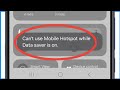 Can't Use Mobile Hotspot While Data Saver Is On Samsung | Hotspot On Problem Samsung