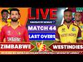 Zimbabwe vs Westindies T20 Super 8 Match 44 WI BAT Last Overs | Zim vs Wi Fan Chat by Akshay🎤