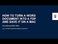 How to Save a Word Doc as a PDF on Mac | Foundational Skills Video