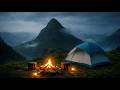 Deep Sleep Mountain Top CAMPFIRE with Camp , Fog, Mist, Stress Relief, Fire, Meditation - ASMR
