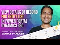 View Details Configuration in Entity List Record using Entity Form in Dynamics 365 Portal