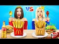 Expensive vs Cheap Food Challenge! Sweet War with Rich VS Poor Food by RATATA COOL