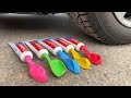Crushing Crunchy \u0026 Soft Things by Car! EXPERIMENT: Car vs Coca Cola, Fanta, Mirinda Balloons