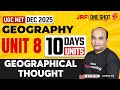 UGC NET Geography Unit 8 | Geographical Thought UGC NET | UGC NET Geography Online Classes By Ashish