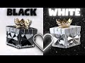 CHOOSE YOUR GIFT...!! Black Vs White Edition 🖤🤍|| 2 gift box challenge #goodvsbad