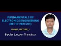 U2_L1_Bipolar Junction Transistor | Electronics Engineering (BEC101/201)| Hindi