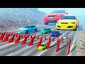 Giant Car vs Small Car vs Normal Cars vs Spikes ▶️ BeamNG Drive