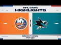 NHL Highlights | Islanders vs. Sharks - March 7, 2026