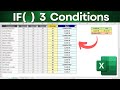 How to Use IF Function with 3 Conditions in Excel | Step by Step | Practical Example