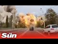 Moment two Russian missiles strike Dnipro city centre in huge blast