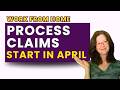 START IN APRIL !  Process Claims At Home (3 New Work From Home Jobs)