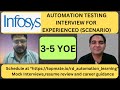 Infosys Automation Testing Interview Experience | Real Time Interview Questions and Answers