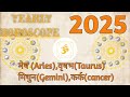 YEARLY HOROSCOPE 2025 मेष (Aries),वृषभ(Taurus) मिथुन(Gemini),कर्क(cancer)