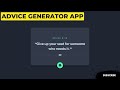 Advice Generator App 💻🎲 React.js | Tailwind CSS | Vite.js