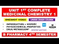 Unit 1 Medicinal Chemistry 4th Semester | Medicinal Chemistry 4th Sem Unit 1 | Carewell Pharma