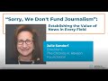 “Sorry, we don’t fund Journalism” — Establishing the Value of News in Every Field